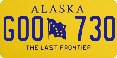 AK license plate GOO730