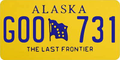 AK license plate GOO731