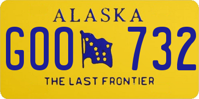 AK license plate GOO732