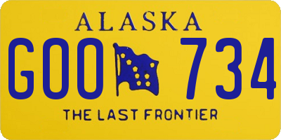AK license plate GOO734