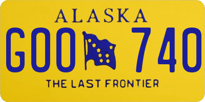 AK license plate GOO740