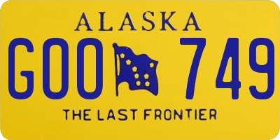 AK license plate GOO749