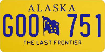 AK license plate GOO751