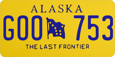 AK license plate GOO753