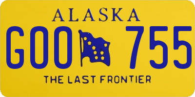 AK license plate GOO755