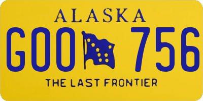AK license plate GOO756