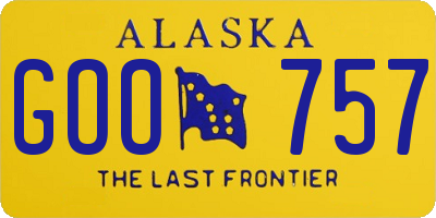 AK license plate GOO757
