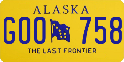 AK license plate GOO758