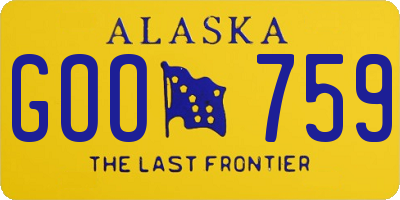 AK license plate GOO759