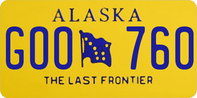 AK license plate GOO760
