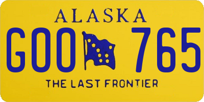 AK license plate GOO765