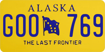 AK license plate GOO769