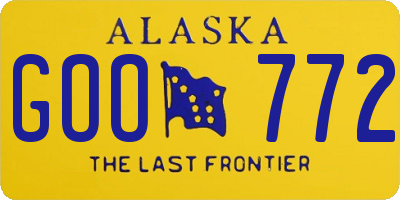 AK license plate GOO772
