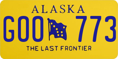 AK license plate GOO773