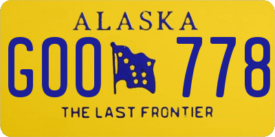 AK license plate GOO778