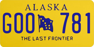 AK license plate GOO781