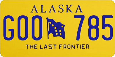 AK license plate GOO785