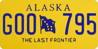 AK license plate GOO795