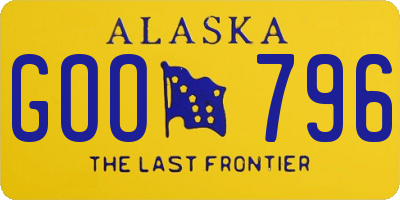 AK license plate GOO796