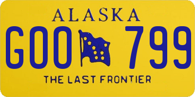 AK license plate GOO799