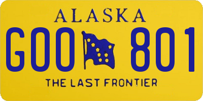 AK license plate GOO801