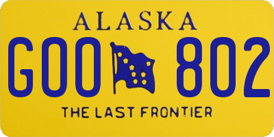 AK license plate GOO802