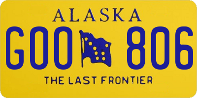AK license plate GOO806
