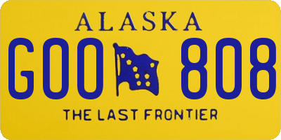 AK license plate GOO808