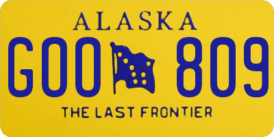 AK license plate GOO809