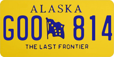 AK license plate GOO814