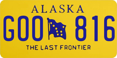 AK license plate GOO816