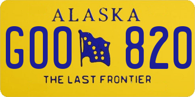 AK license plate GOO820