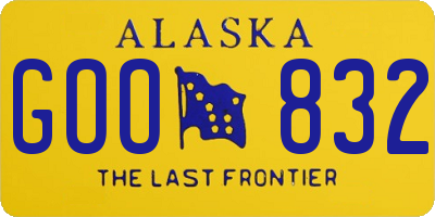 AK license plate GOO832