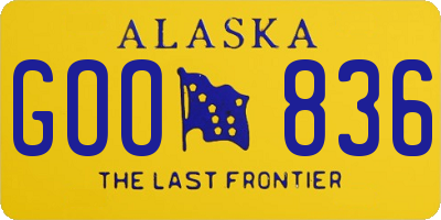 AK license plate GOO836