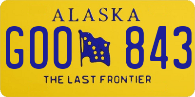 AK license plate GOO843