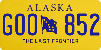 AK license plate GOO852