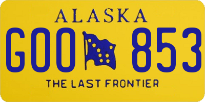 AK license plate GOO853