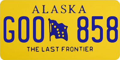 AK license plate GOO858