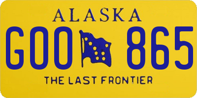 AK license plate GOO865