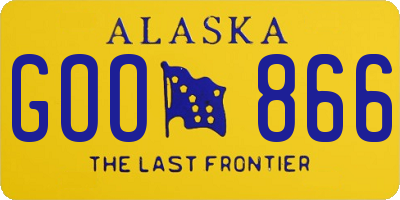AK license plate GOO866