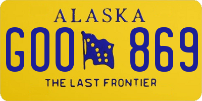 AK license plate GOO869