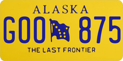 AK license plate GOO875