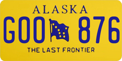 AK license plate GOO876