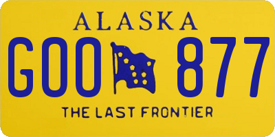 AK license plate GOO877