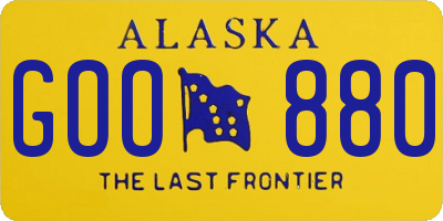 AK license plate GOO880