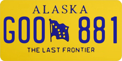 AK license plate GOO881
