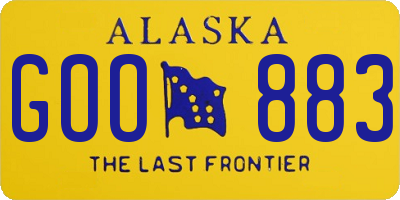 AK license plate GOO883
