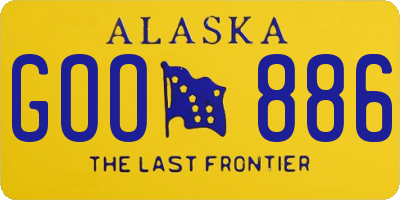 AK license plate GOO886
