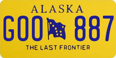 AK license plate GOO887