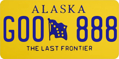 AK license plate GOO888